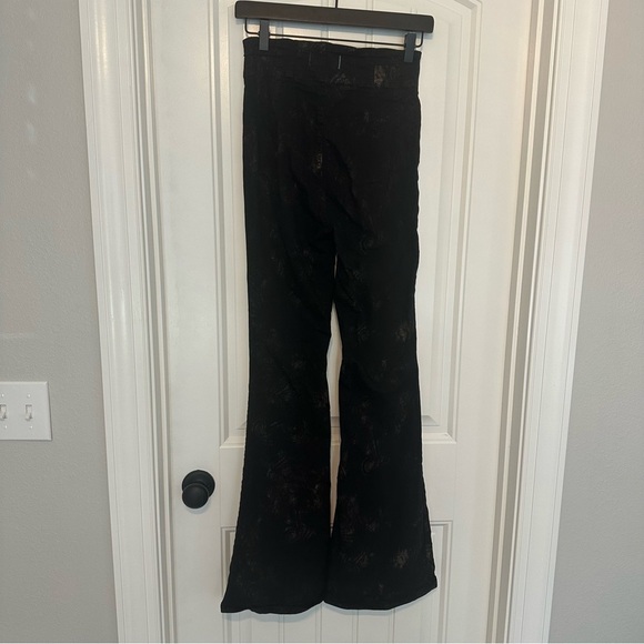 Free People Flare Jeans Pants Black Metallic Grunge Boho Festival Size 28 - Picture 5 of 7